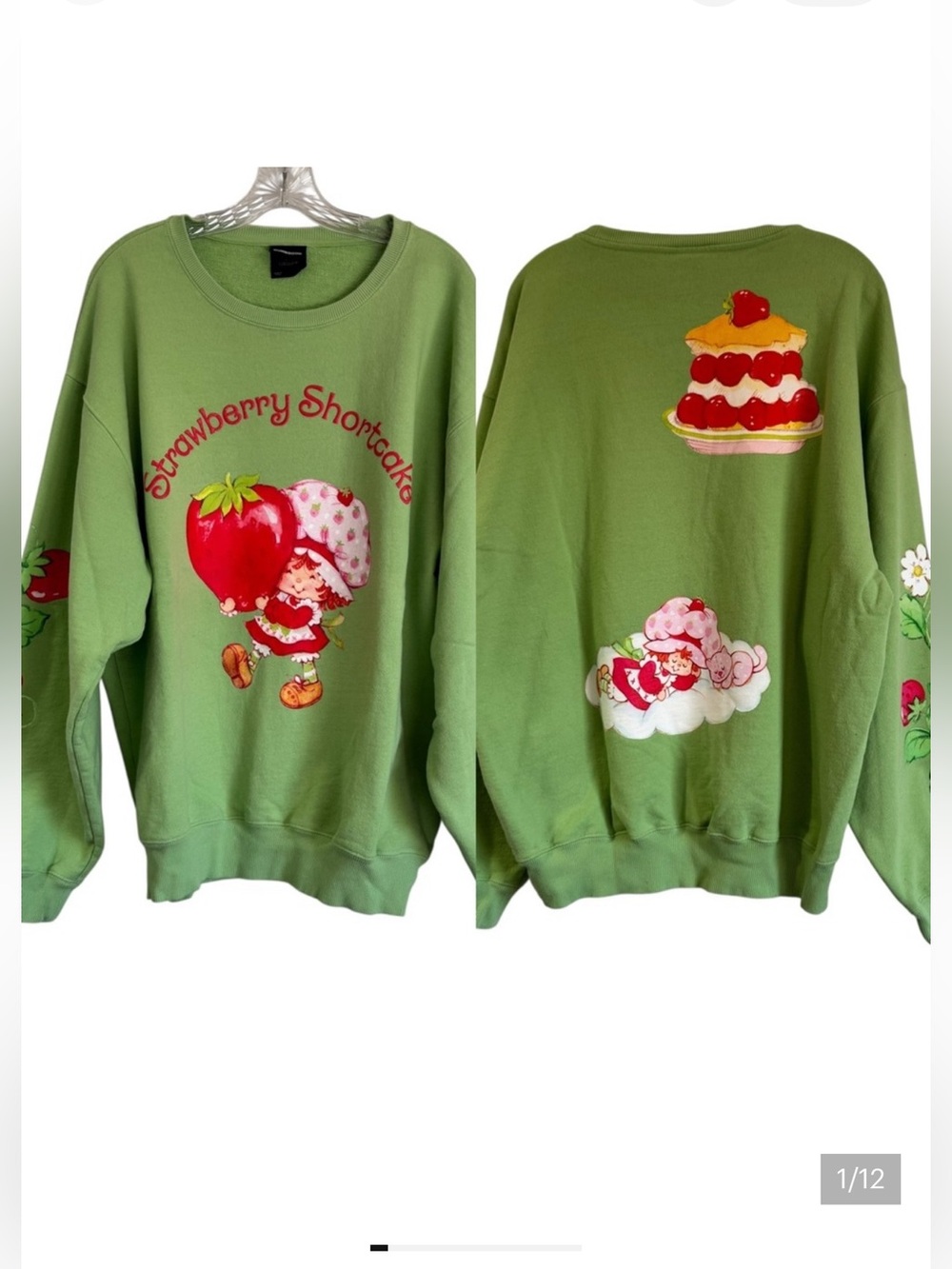 Dumbgood Strawberry Shortcake Sweatshirt Green Size XL
